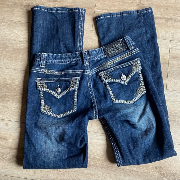 Rock & Roll Cowgirl jeans 29/34 western wear Blingy rodeo denim - Picture 4 of 16